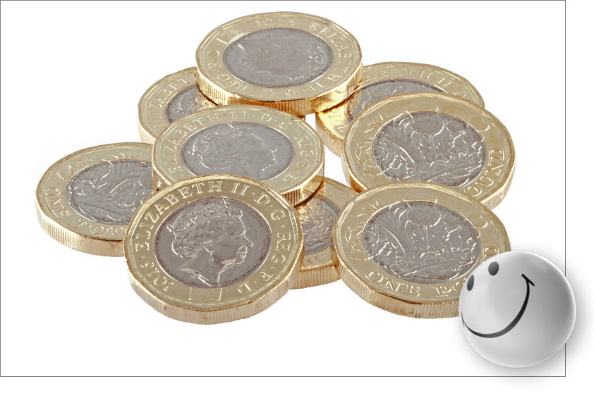 Coins illustrating cheap web design