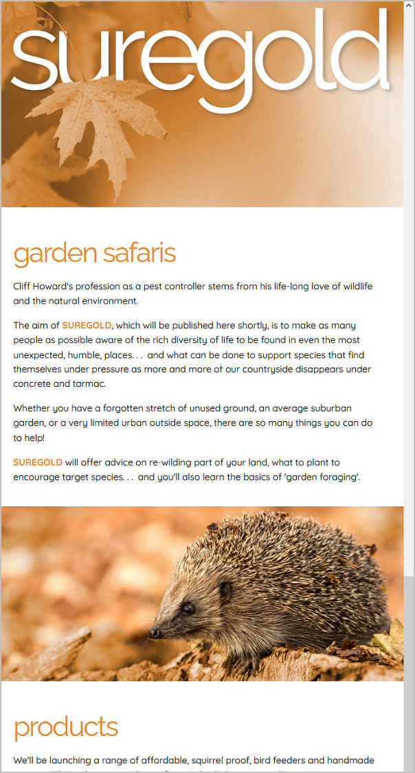 Sure Gold wildlife products UK