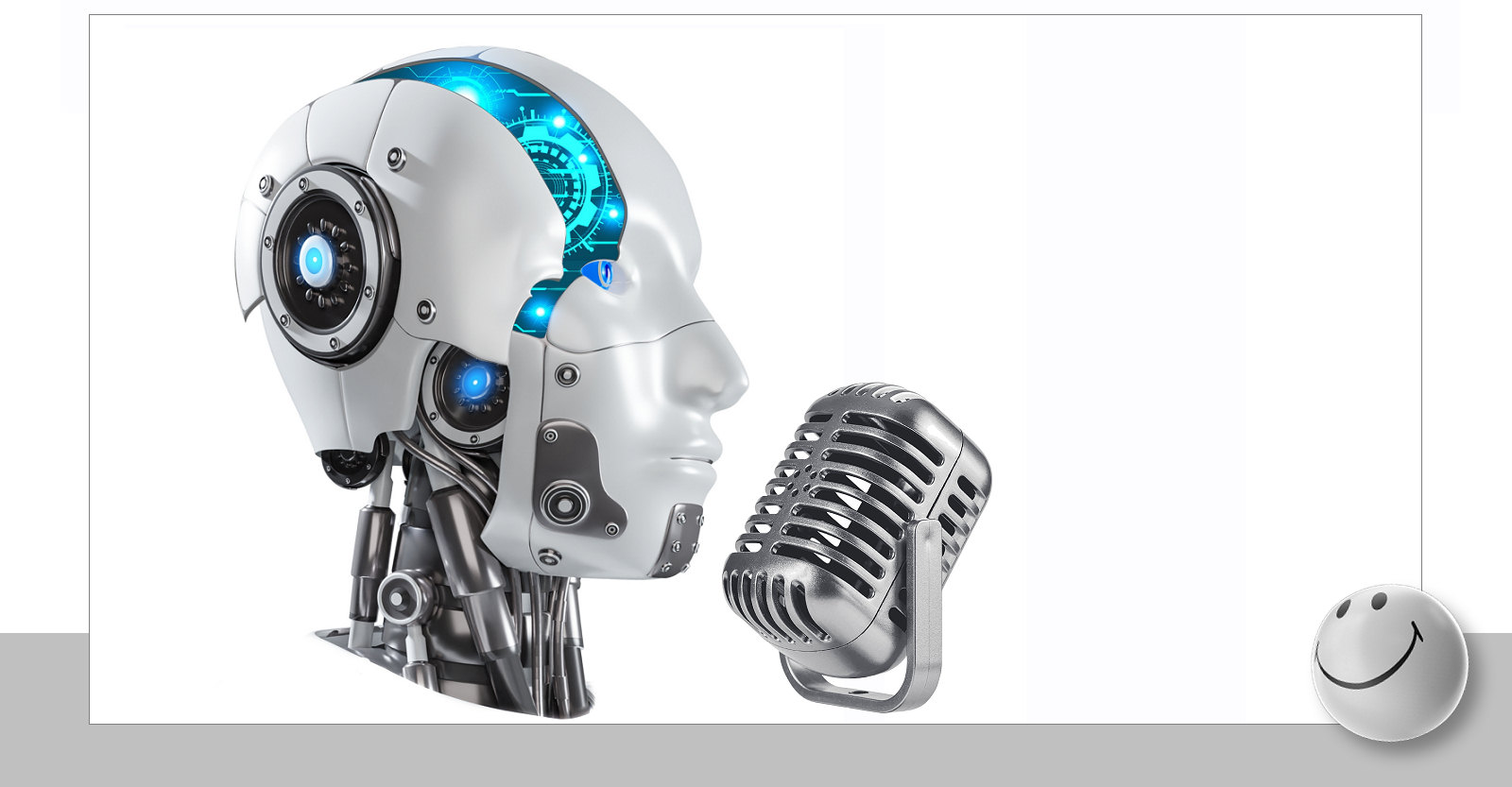 Robot voice-over illustrating AI narration