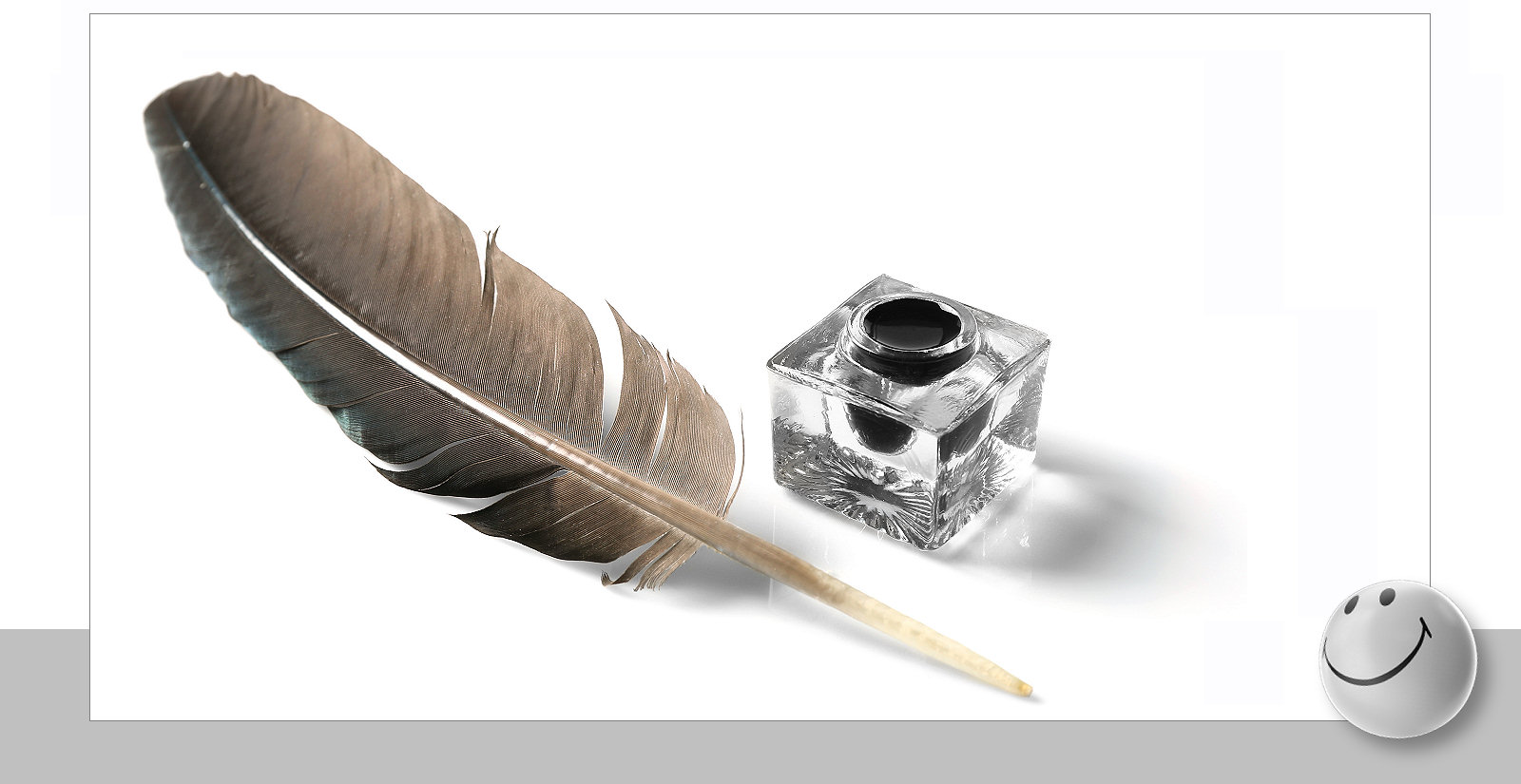 Quill and ink - illustrating mobile website copywriting, Haverfordwest