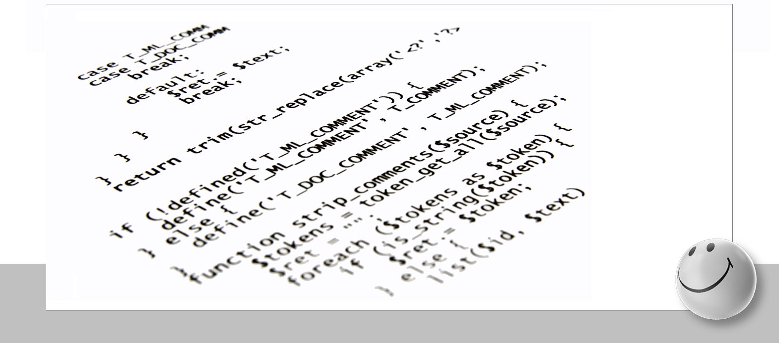 Full stack LAMP software code on screen.